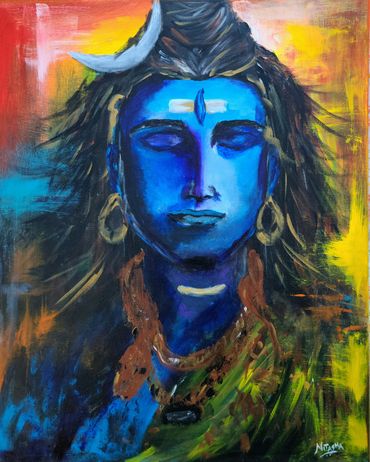 wall art, indian abstract art, shiva art, shiva painting, acrylic art; wall decor, indian decor