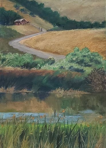 "Grant Ranch" Soft Pastel on Pastel Paper, 9 in. X 12 in.