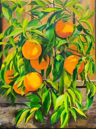 wall art, Fine Art, oranges, Oil Painting, wall hanging, painting for dining room