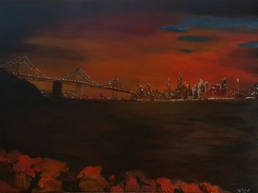 "Bay Bridge" Oil on Canvas, 18 in. X 24 in. (Not available)