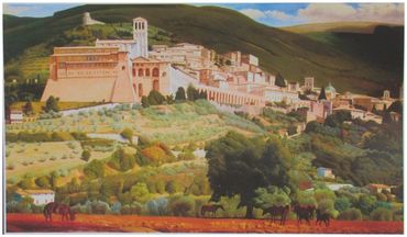 "Assisi, Italy," oil, 72 x 120"