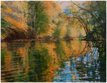 "Autumn, South Anna River," oil, 11 x 14"