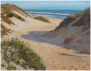 "Blue Shadow, Hatteras Seashore," oil, 11 x 14"