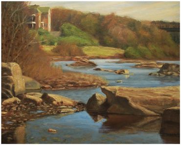 "House overlooking Rappahannock River," oil, 16 x 20"