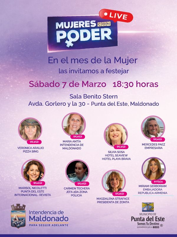 Evento Mujeres con Poder celebrando el mes de la mujer en Maldonado.