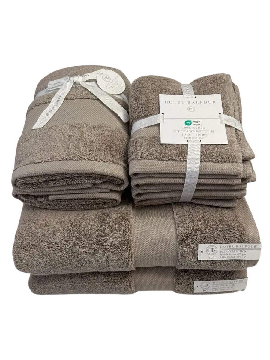 Hotel Balfour Bath Towels Set of 9 Oyster 750 805 gsm