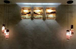 onyx wall scones and pendent lights