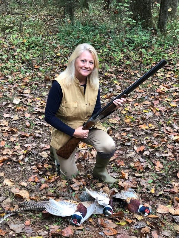 Owner Debbie Mayo showing off her Pheasant Hunt;