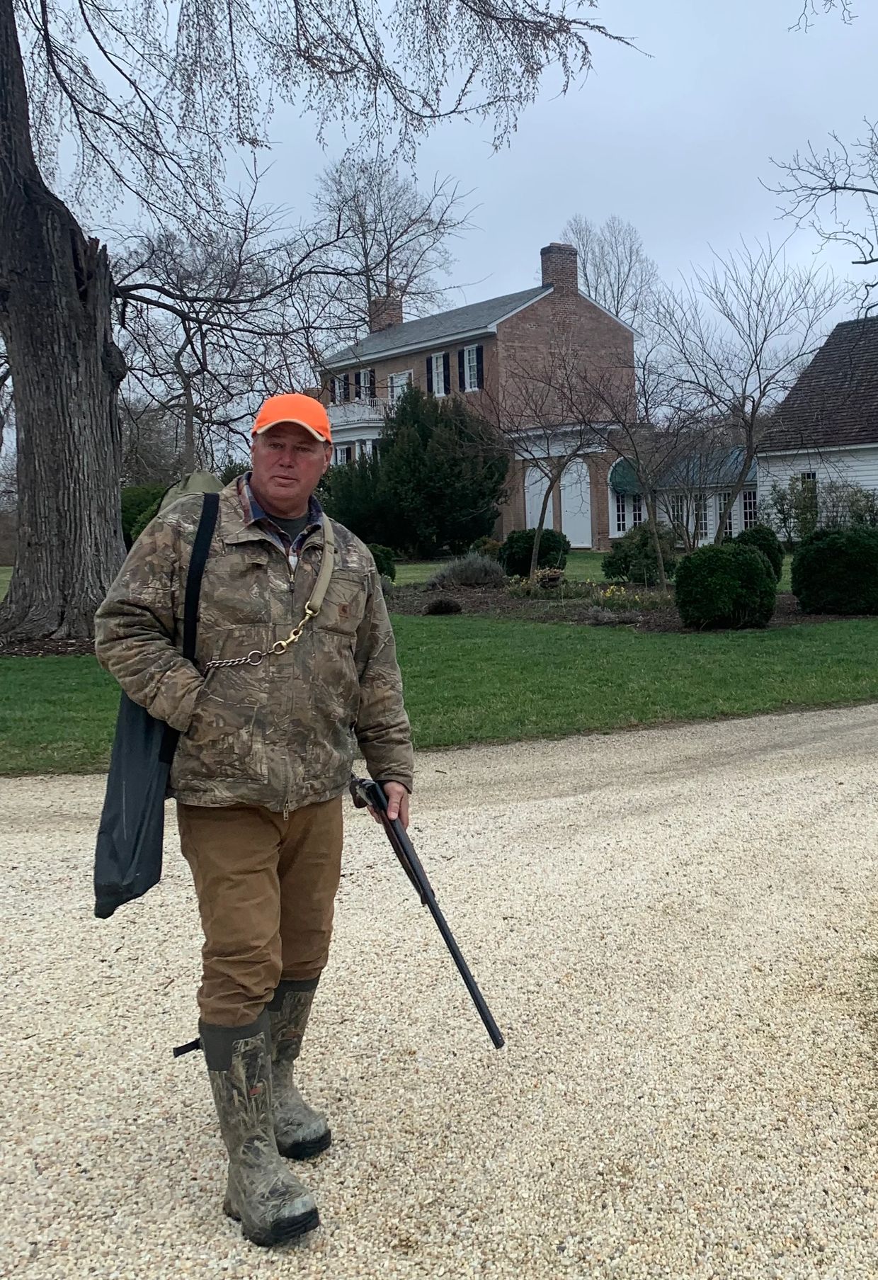 Owner Mike Mayo heading off to pheasant hunt with his bird dogs.  