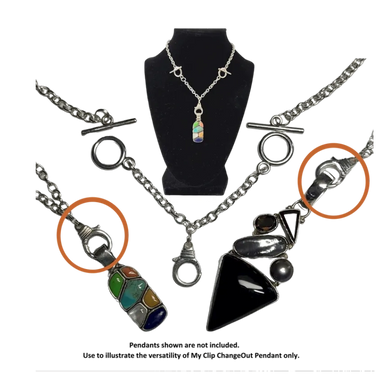 The Everyday Ease Pendant - wear pendants you already own on our reusable chain.  Simple and smart 