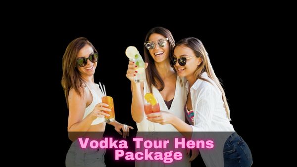Newcastle hens party group enjoying vodka tasting tour with fun activities and drinks