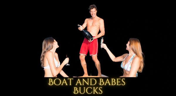 Central Coast party boat and babes bucks package, man partying on boat with bikini girls, Newcastle 