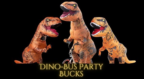 Dinosaur party bus Newcastle, dinosaur bucks party, Newcastle party bus bucks, bucks party ideas