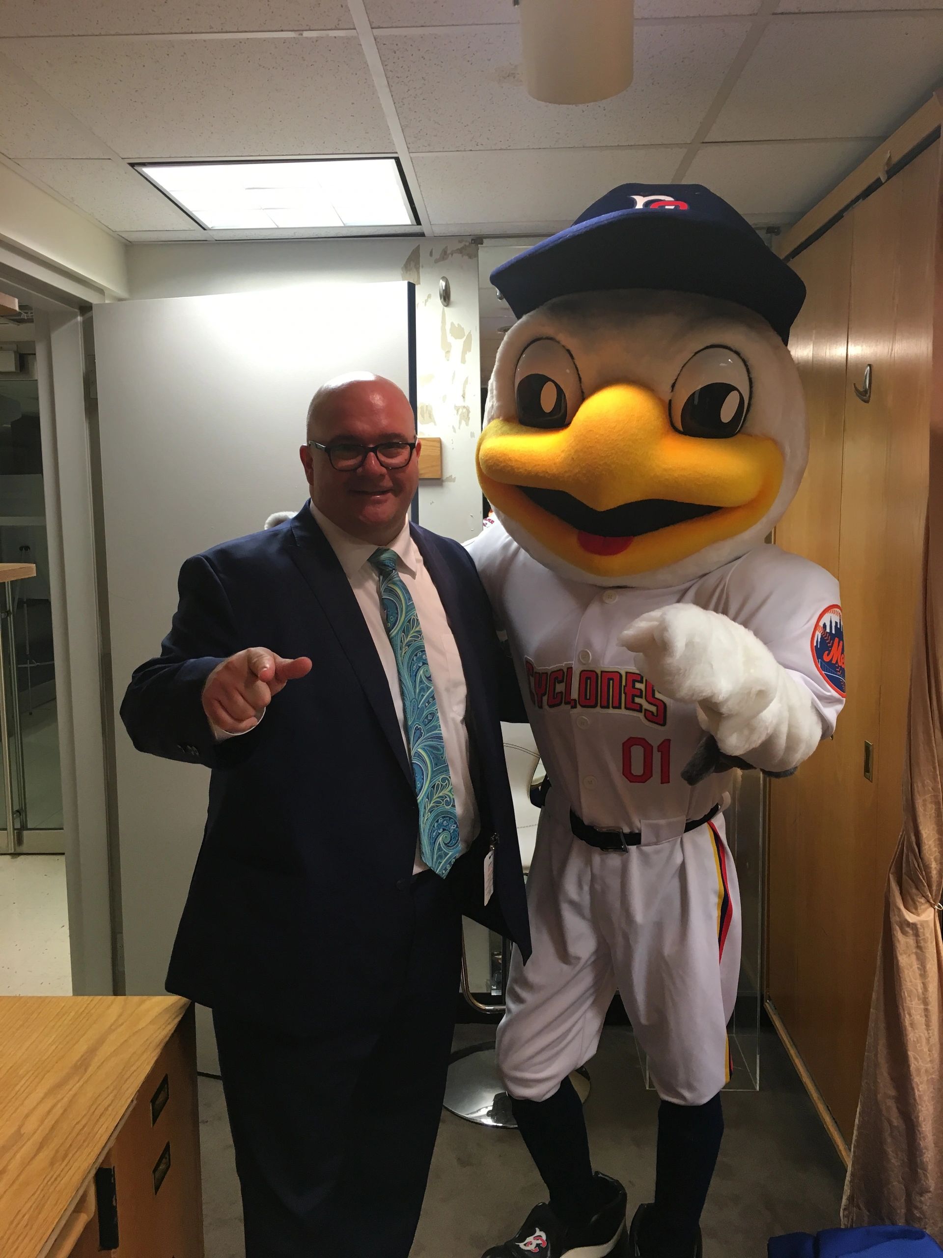 View from inside the Brooklyn Cyclones' Sandy the Seagull suit