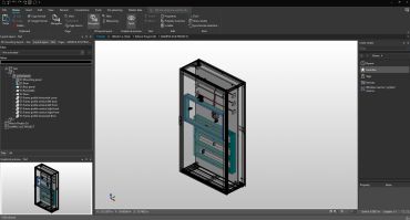 3D CAD model of an electronic enclosure in design software.