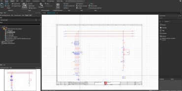 Electrical schematic diagram displayed in design software interface.