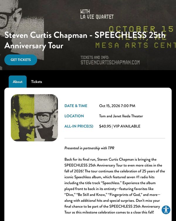 Steven Curtis Chapman at the Mesa Arts Center