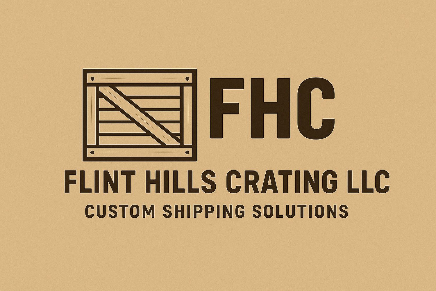 Logo for Flint Hills Crating LLC with a wooden crate graphic.