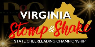 Logo for the Virginia Stomp &amp; Shake State Cheerleading Championship.
