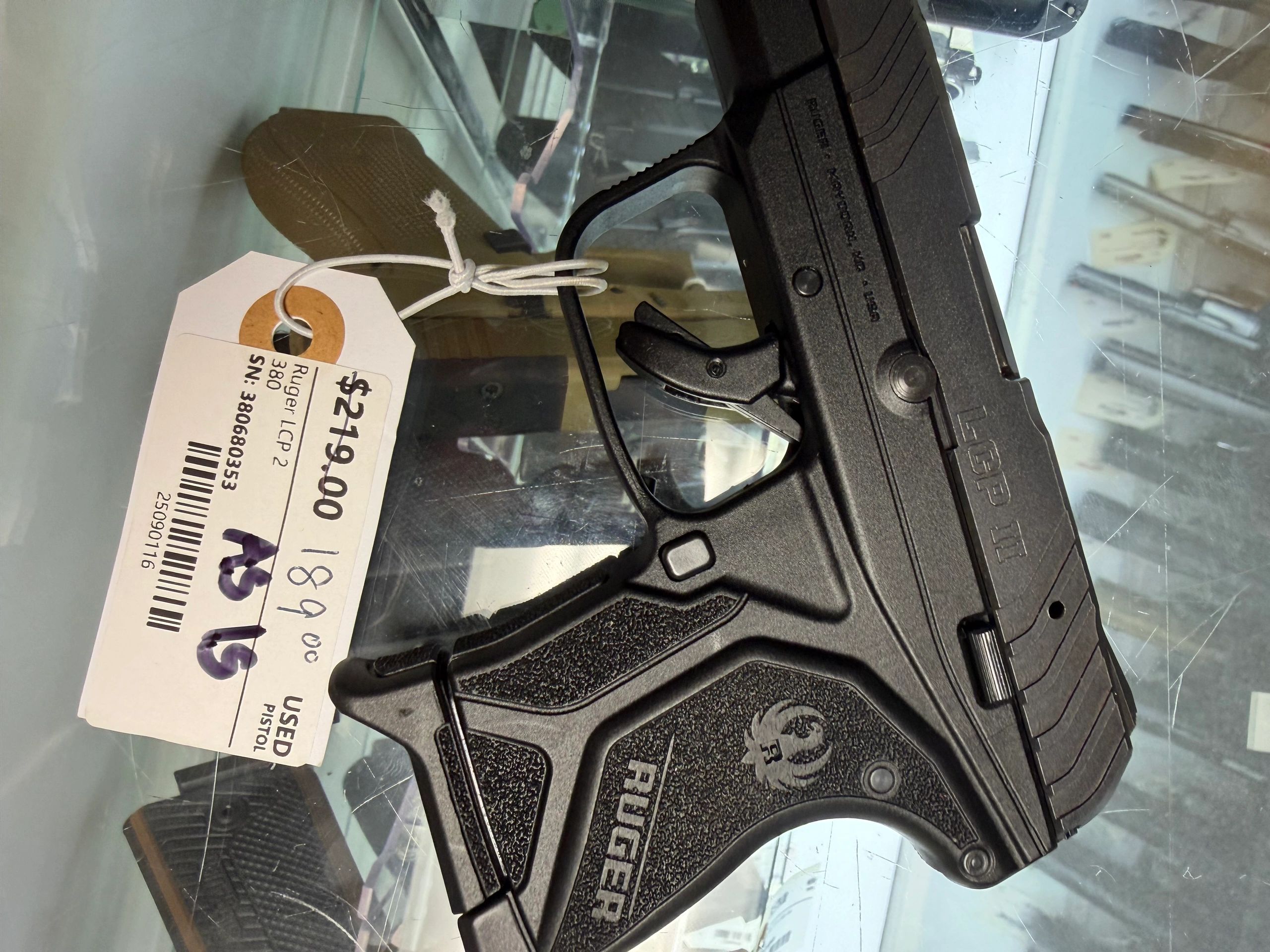 Ruger LCP 2 pistol with price tag of $219.00