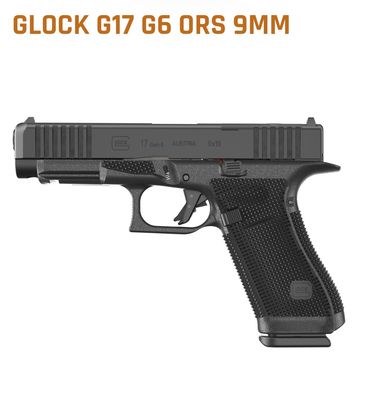 Glock G17 G6 ORS 9mm pistol side view.