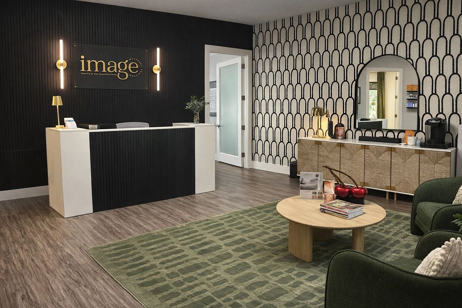 Clean, professional medical spa treatment room with neutral tones at Image Wellness Boutique in Bonita Springs