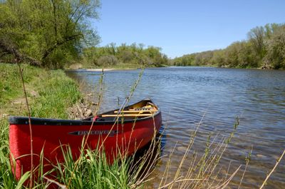 Canoe and Kayak rental parked on River Bank