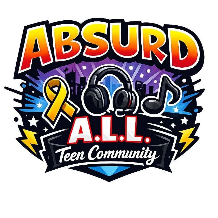 Colorful logo for Absurd A.L.L Teen Community.