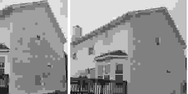 Before and after of Vinyl Siding  cleaning by www.americanpressurewashing.com