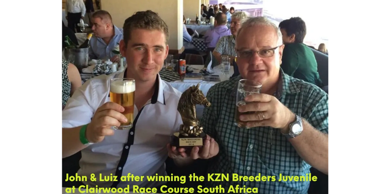 John & Luiz after winning the KZN Breeders Juvenile at Clairwood Race Course South Africa 
