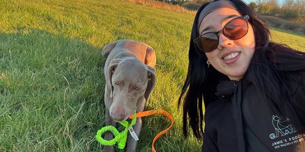 Me and Zula on a 45 min walk in a field located in Llanmartin, Newport