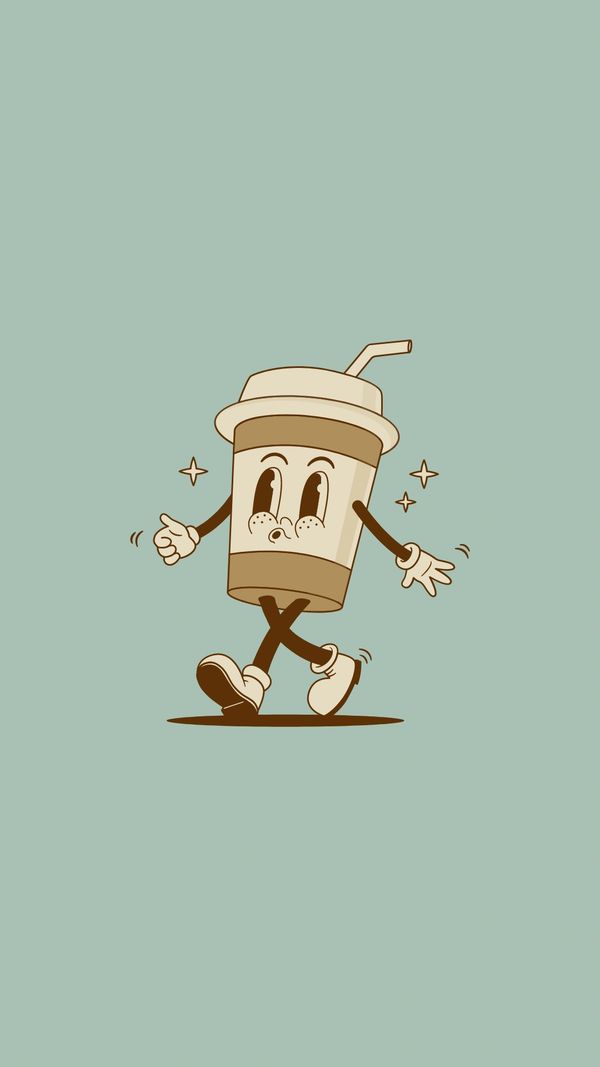 Whistling coffee cup phone wallpaper