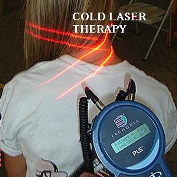 Cold Laser Therapy being applied to area of injury