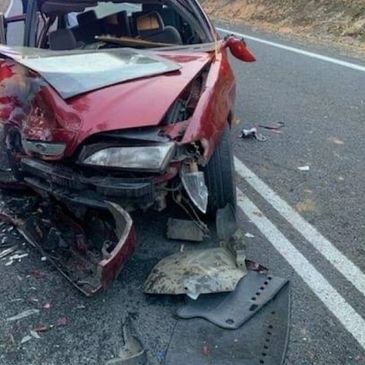 Car wreck needing a tow