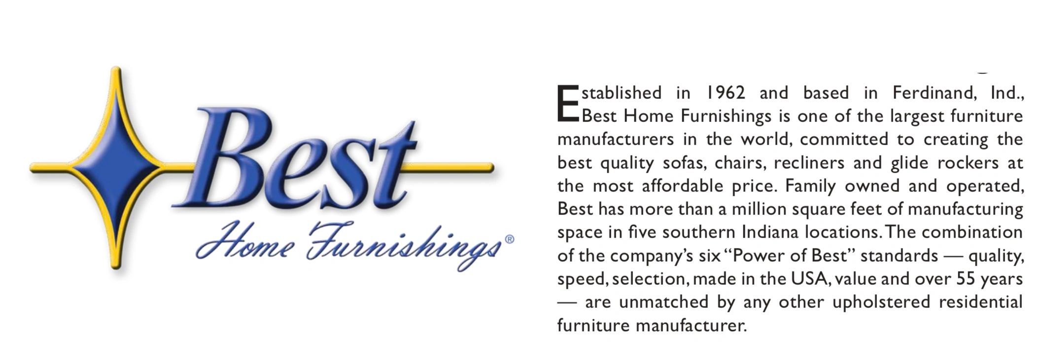 Best Home Furnishings bio made in usa established in 1962 sofas, recliners, big mans recliners 