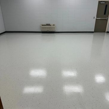 a refinished vct floor