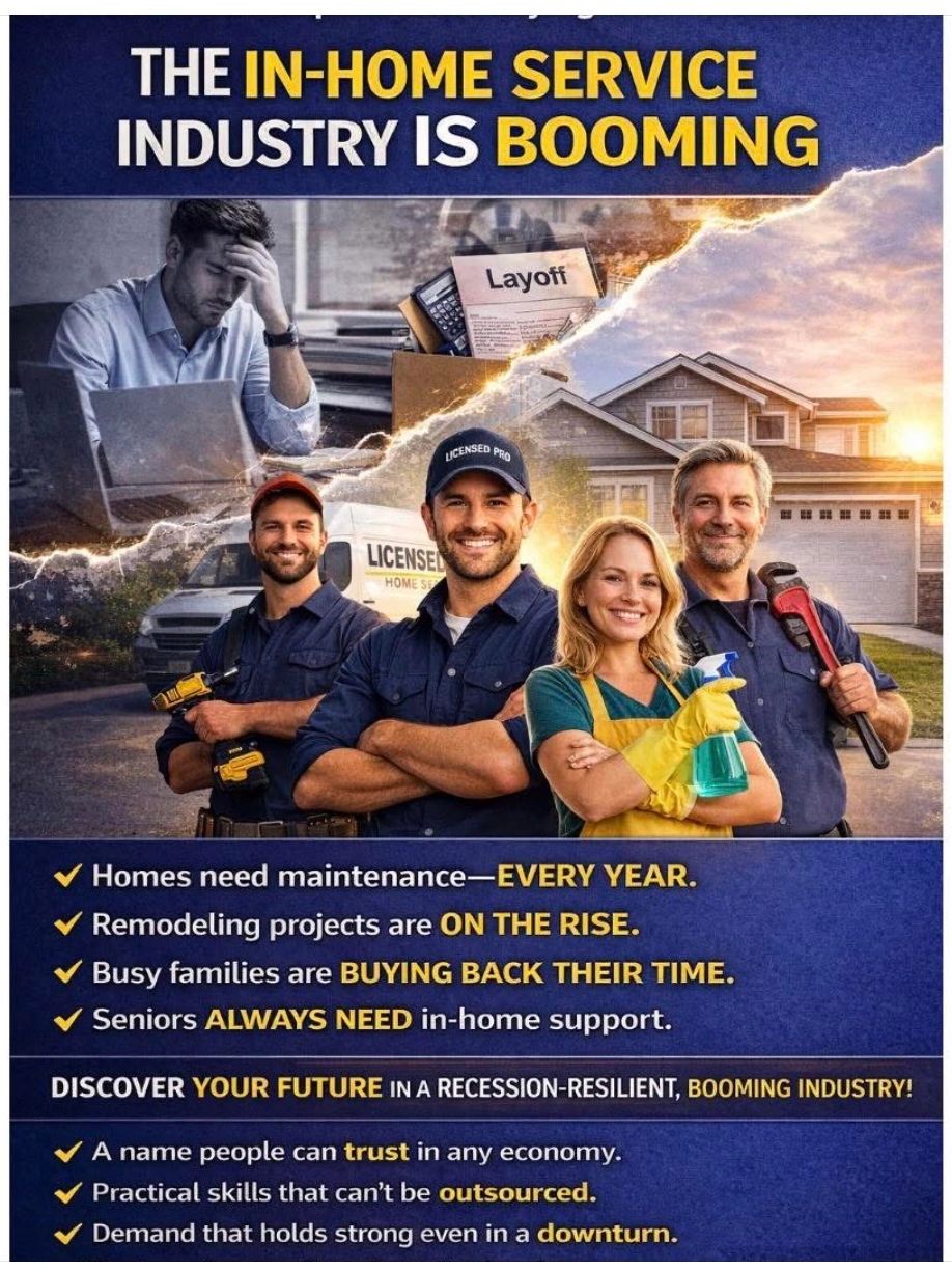 The in-home service industry is growing with increasing demand for maintenance and remodeling.