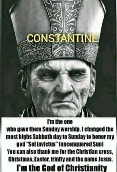 Portrait of Constantine with religious text.