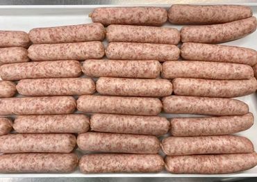 Sausage processed by a USDA slaughterhouse butchery