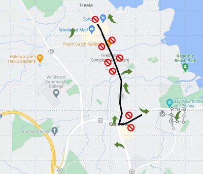 Kaneohe Christmas Parade Route