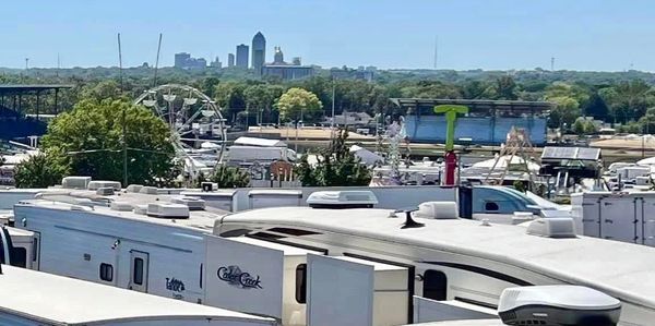 Mobile RV air conditioner repair during peak summer heat in Des Moines Iowa at the Iowa State Fair