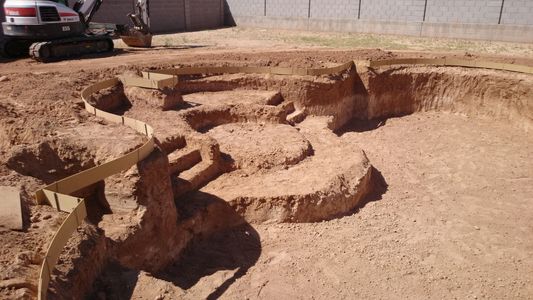 Residential swimming pool excavation in Phoenix, Arizona