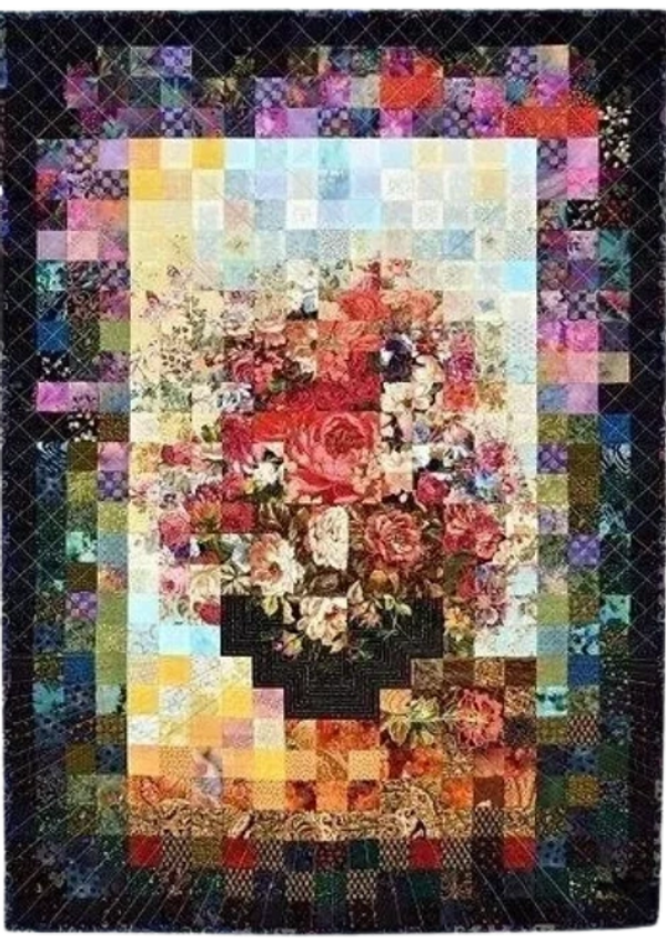 colorwash quilt by free motion and traditional quilting teacher Joy Clark