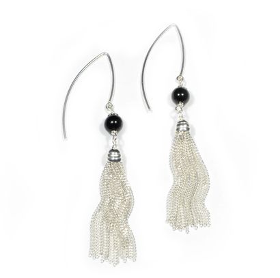 Murano Glass Tassel Sterling Earrings by Gineva 