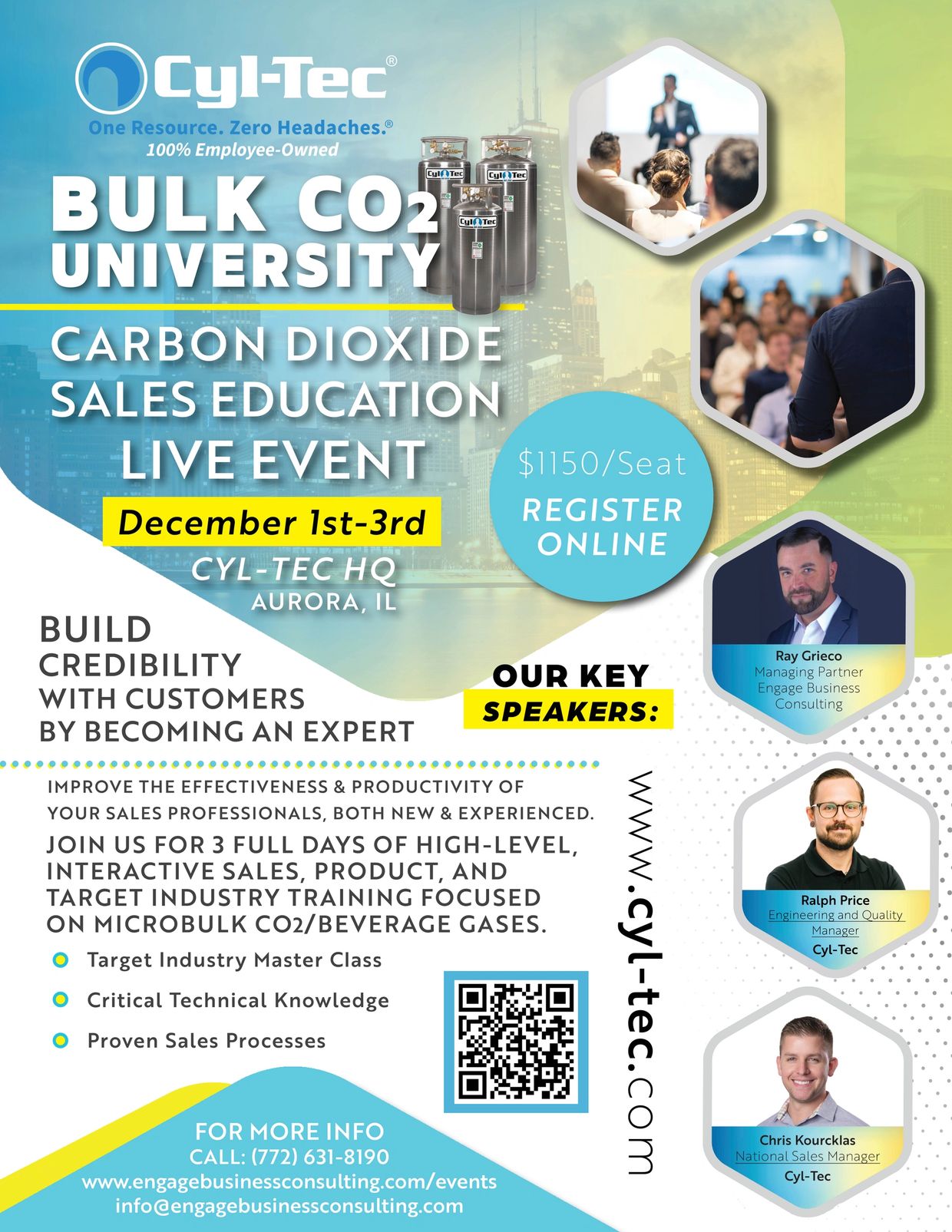 Bulk CO2 University event for carbon dioxide sales education, December 1-3 in Aurora, IL.