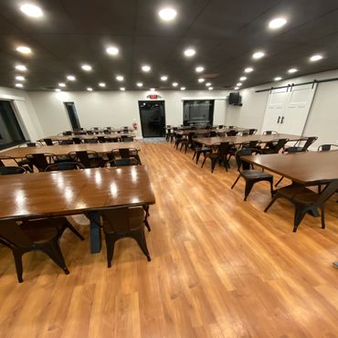 Tables & chairs open space.