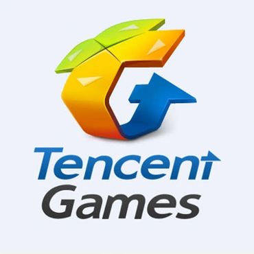 Tencent Games logo with colorful 3D elements and text.
