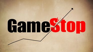 GameStop logo with an upward trending arrow symbolizing growth.