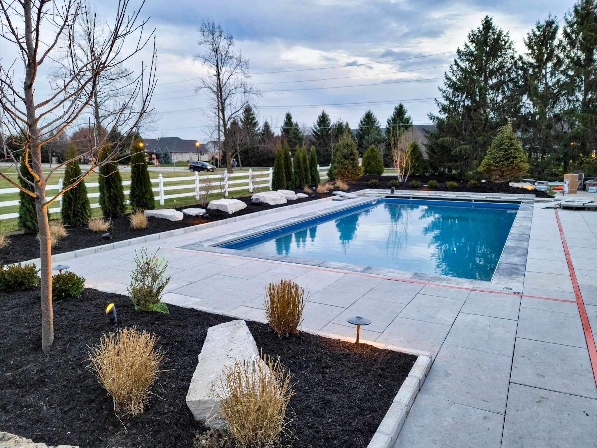 Pool and Paver Patio with Landscaping