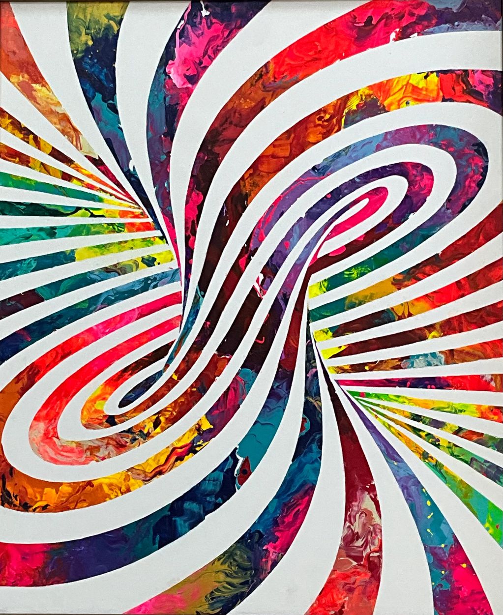 INFINITY TWISTER
AOC-IT303608
30*36” Acrylic on canvas
Hand painted with 8 colourful strips
SOLD